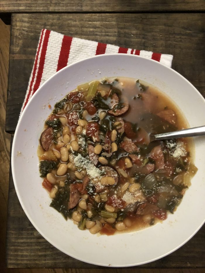 White Bean Soup  with Kale and Sausage