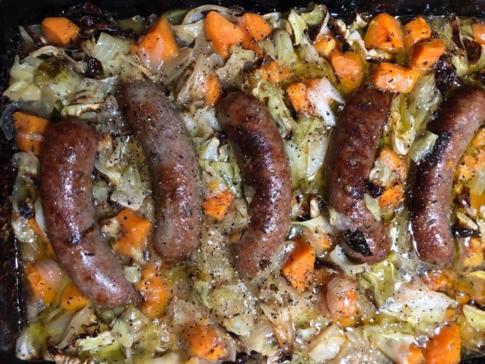 One-Pan Bratwurst and Vegetables with Gravy