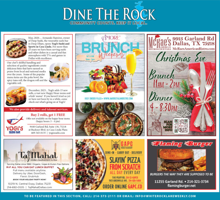 White Rock Lake Weekly’s Dine the Rock