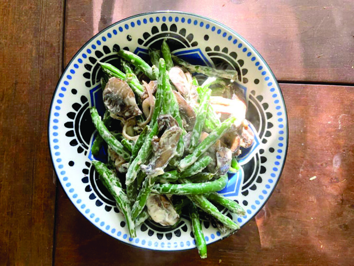Green Beans with Mushrooms and Boursin