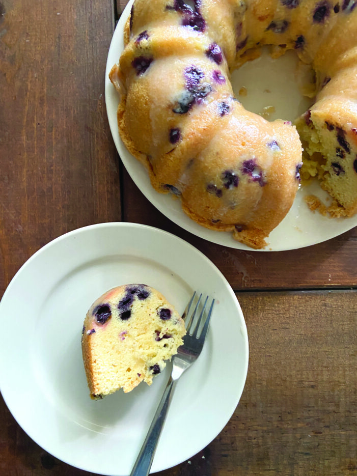 Blueberry Pound Cake with Lemon Glaze