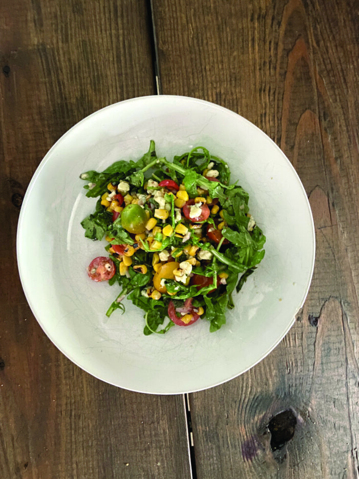 Tomato, Corn and Blue Cheese Salad