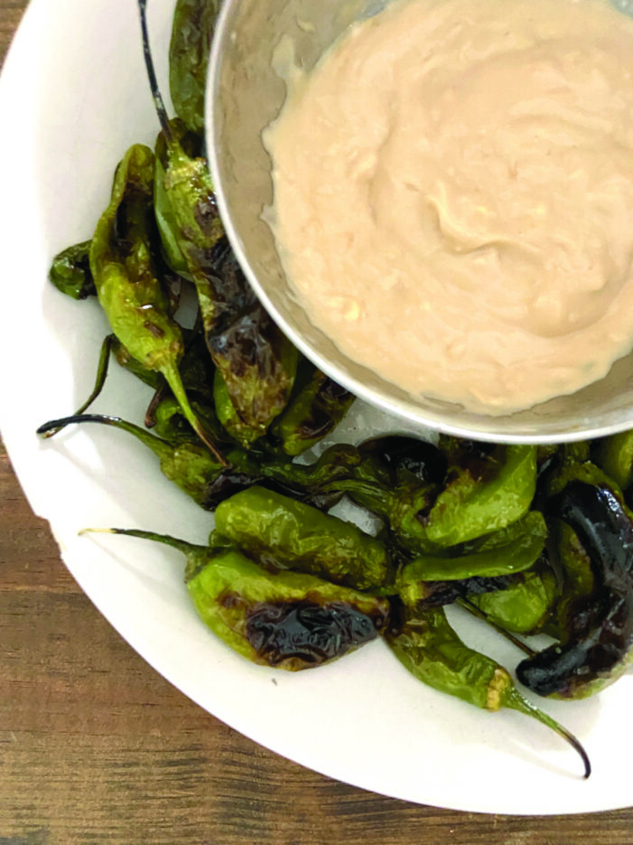 Roasted Shishitos with Soy-Garlic Mayo