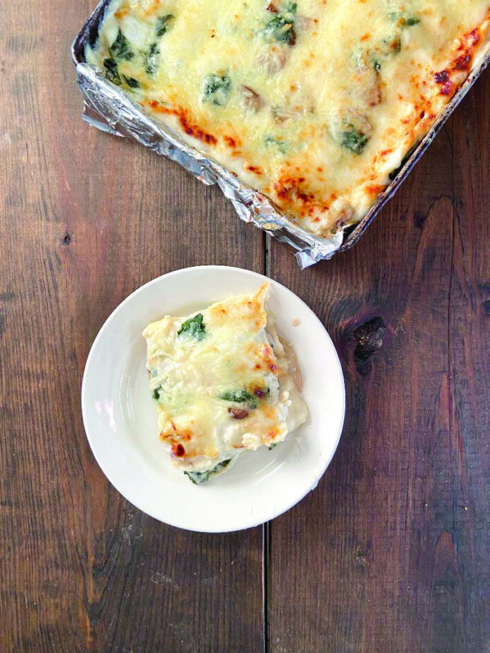 Spinach, Mushroom and Goat Cheese Lasagna