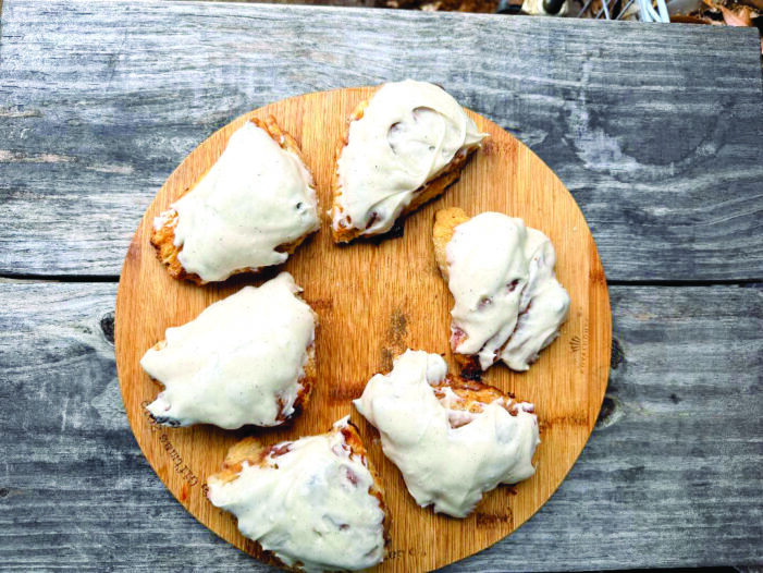 Raspberry Scones with Brown Butter Glaze