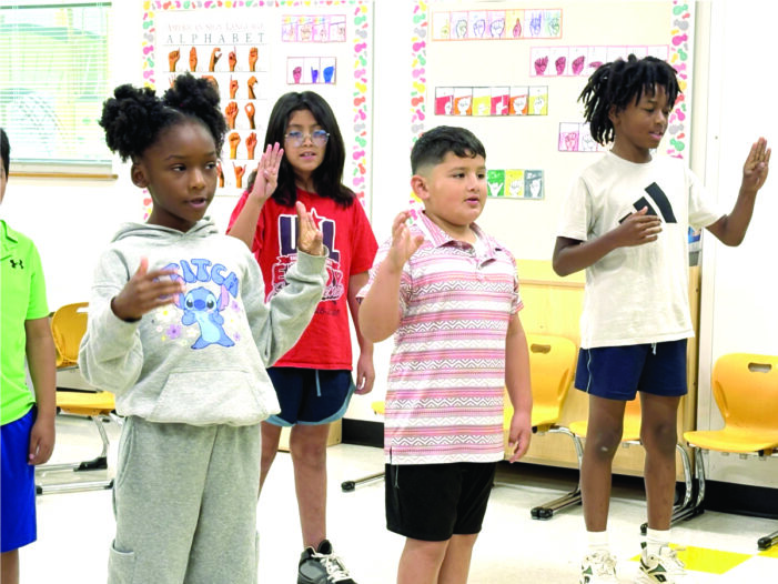 Students building new ASL skills