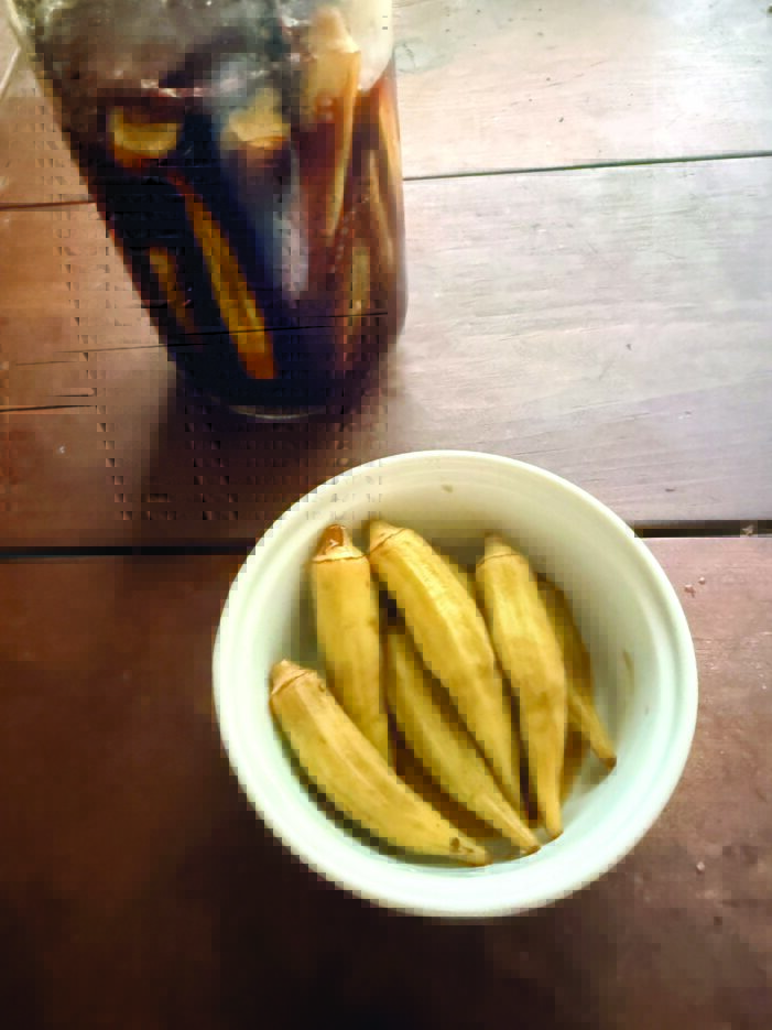 Quick Pickled Okra with Ancho